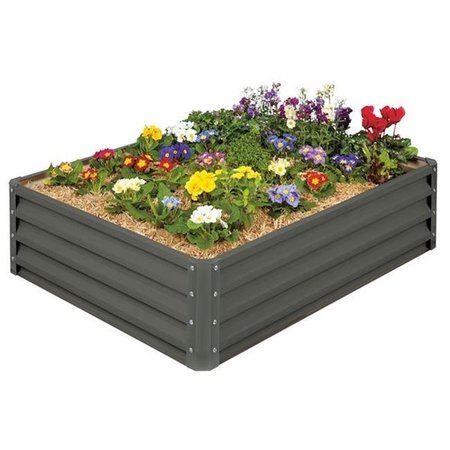 Stratco Stratco 252295 Metal Raised Garden Bed; Slate Gray 252295